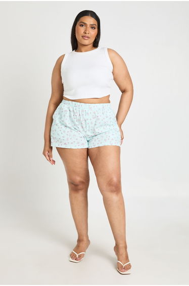 Plus Ditsy Flippy Shorts - mint