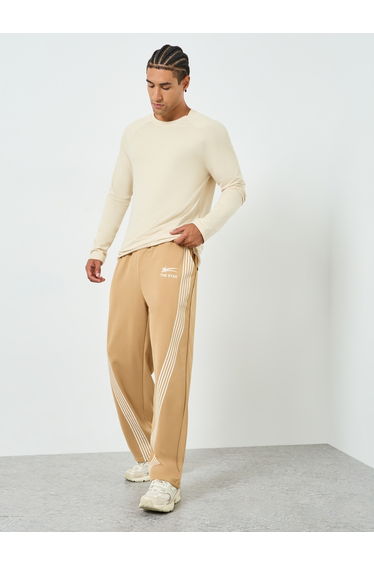 Men Brown Striped Track Pants