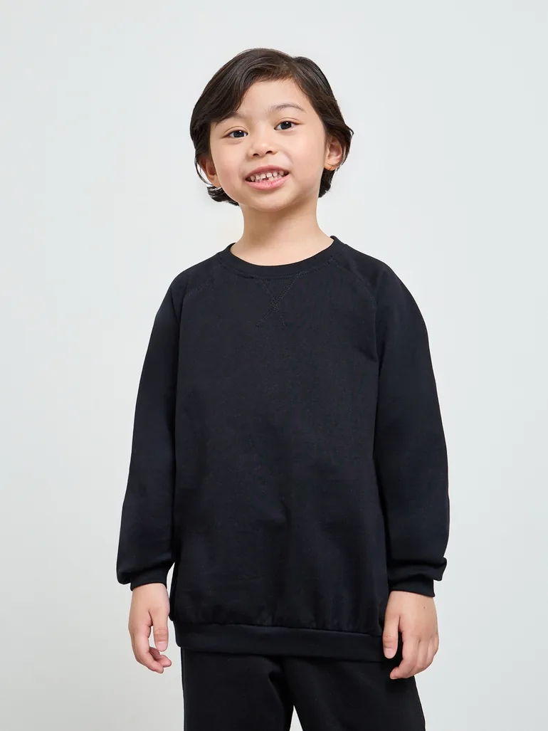 Kids Unisex Raglan Sleeve Cotton Regular Fit Sweatshirt - 2