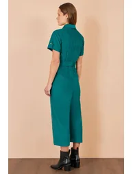 Yumi Teal Cord Relaxed Jumpsuit - 3