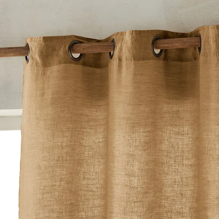 Romane Linen Single Curtain with Eyelet Header - 1