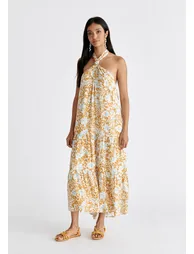 Tiered Halterneck Maxi Dress - 1