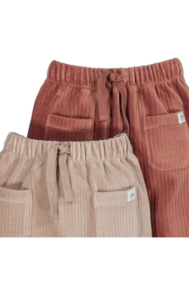 Pack of 2 Ribbed Velour Joggers in Cotton Mix product thumbnail 2