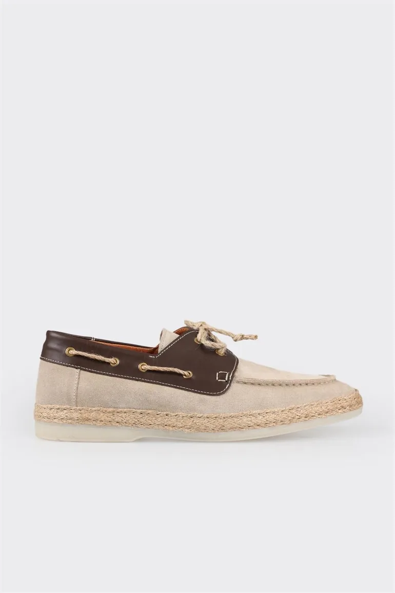 Beige Leather Men's Espadrille - 3