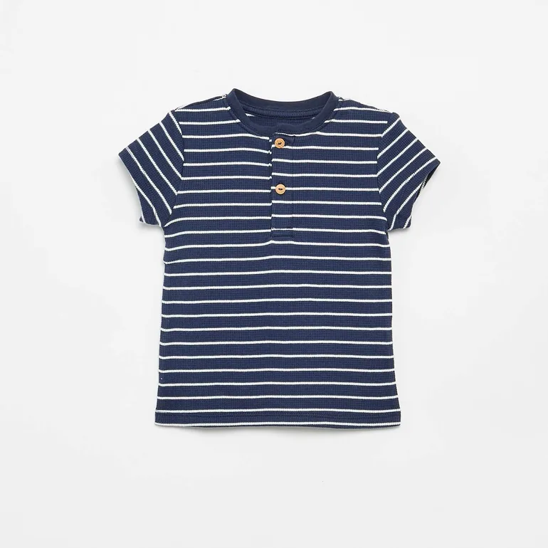 2-piece ribbed knit short pyjamas BLUE - 1
