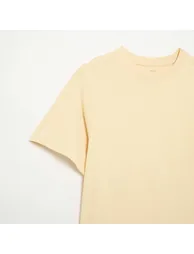 Plain Short-Sleeved Relaxed Fit / Oversized T-Shirt YELLOW - 1