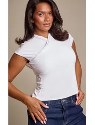 Shape Cream Cross Over Slinky Top - 3