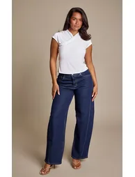 Shape Cream Cross Over Slinky Top