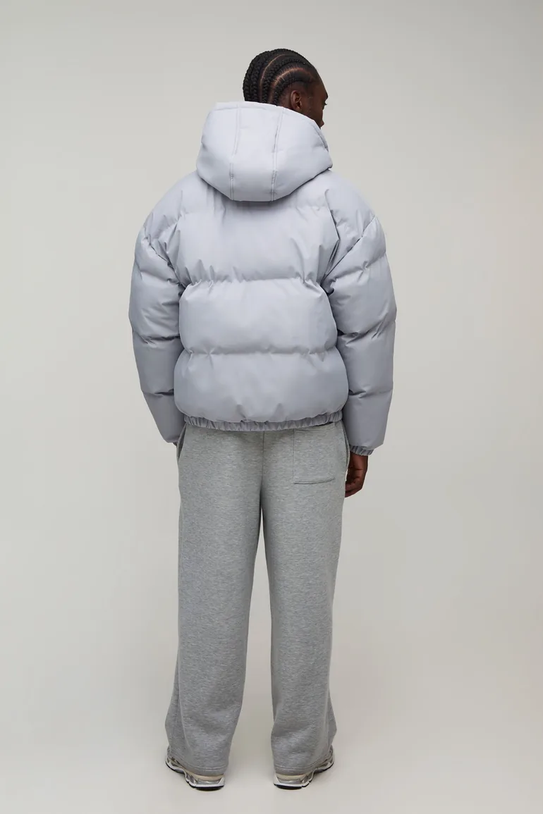Tall MAN Regular Fit Midweight Padded Hooded Puffer Jacket - grey - 1