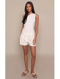 Tall Butter Yellow Cotton Tailored Shorts