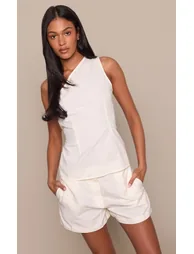 Tall Butter Yellow Cotton Tailored Shorts - 2