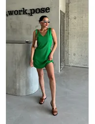 Women's V-Neck Comfortable Fit Summer Dress - 2