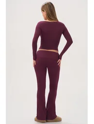 ButterCloud™ Flared Leggings in Plum - 2