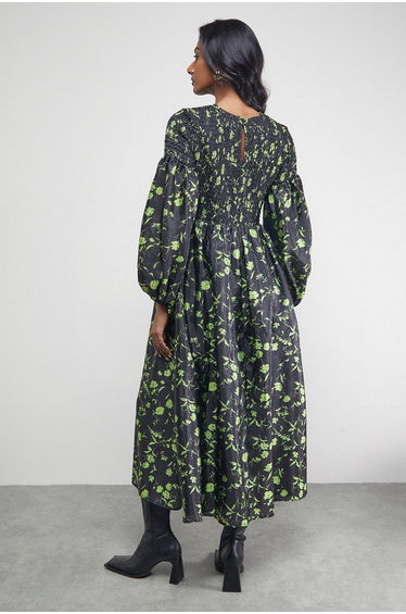 Petite Textured Organza Shirred Midaxi Dress product thumbnail 3