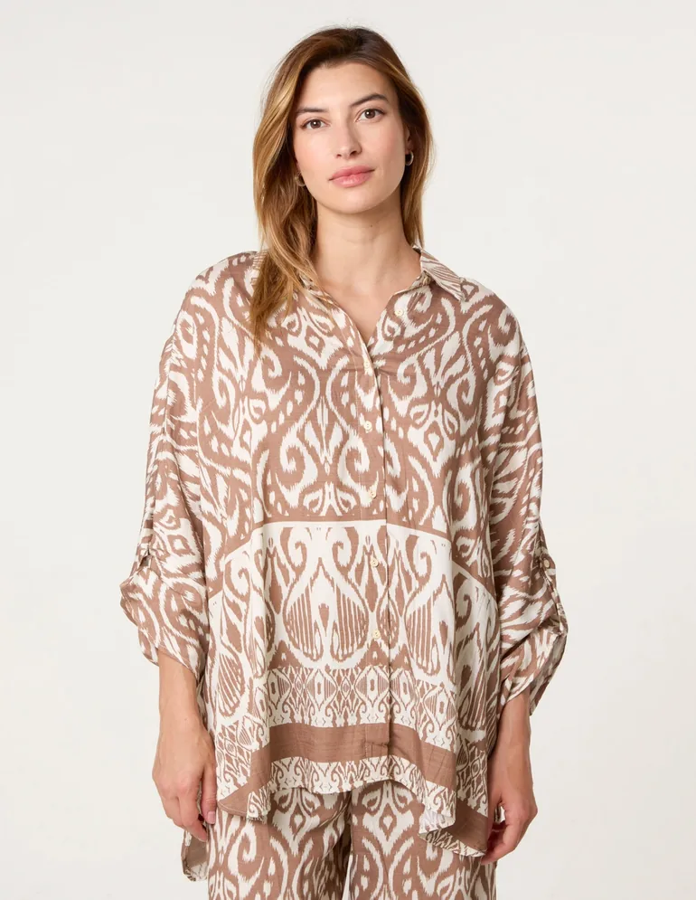Printed Oversized Shirt - 2