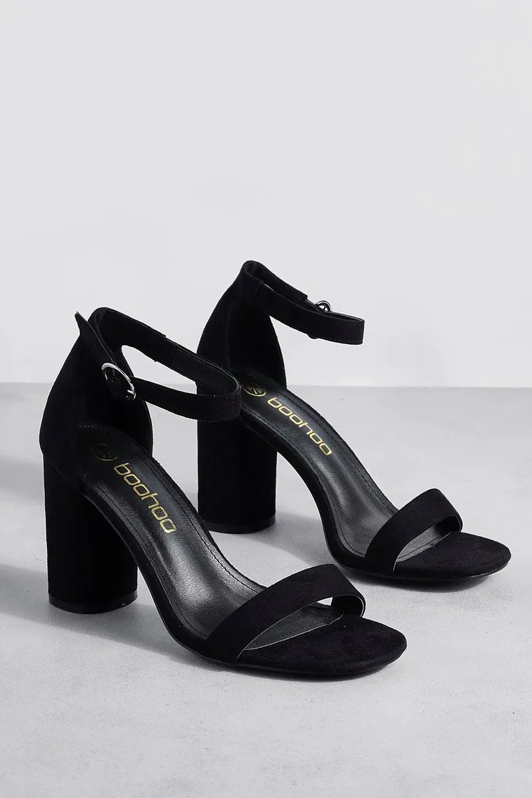 Rounded Heel 2 Part Barely There Heels - black - 1