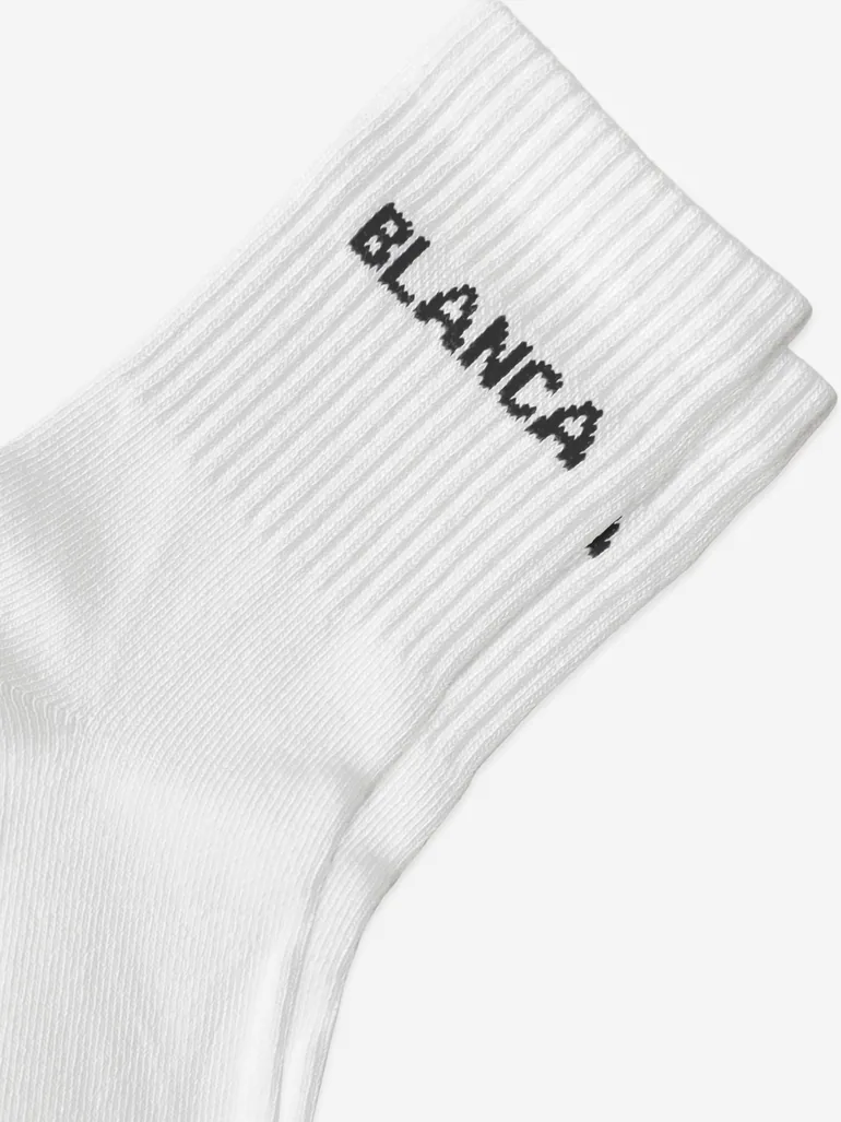 Blanca Sport Kids Logo Socks in White - 3
