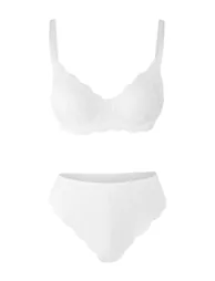 Underwear Set - White - Ajouré - 2
