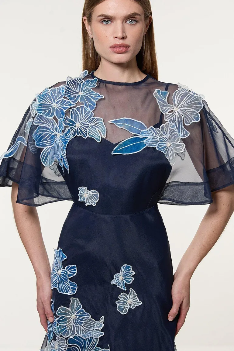 Tall Floral Applique Woven Maxi Dress - 2