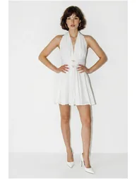 LUCCI Halter Neck Mini Skater Dress - 3