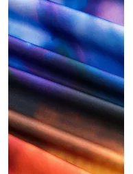 Tie Dye Ombre Print Ruched Twist Knot Skirt - 5
