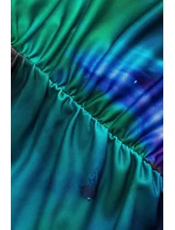 Tie Dye Ombre Print Ruched Twist Knot Skirt - 4