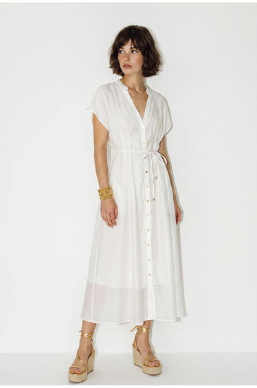 LUCCI A-line Midi Dress With V-neck And Buttons product thumbnail 3