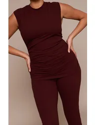 Plus Chocolate Sculpt Ruched Leggings - 3
