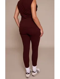 Plus Chocolate Sculpt Ruched Leggings - 2