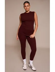 Plus Chocolate Sculpt Ruched Leggings