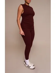 Plus Chocolate Sculpt Ruched Leggings - 1