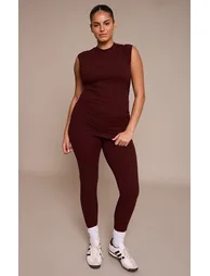 Plus Chocolate Sculpt Ruched Leggings - 5