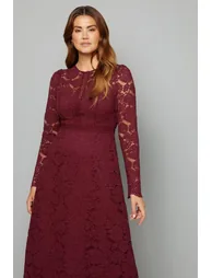 Lace Fit And Flare Midi Dress - 1
