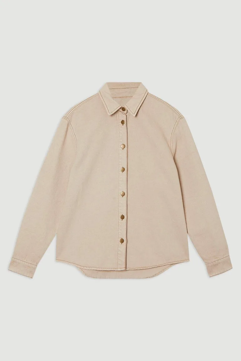 Coloured Denim Button Jacket - 3