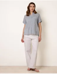 Stripe Button Front Shirt - 2