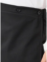Girls Black Plain Skorts with Button Detail - 3