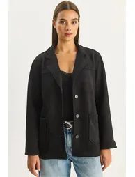 LUCCI Faux Suede Button-Up Jacket - 1