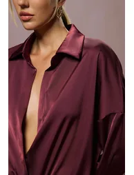 Patchwork Satin Bodysuit - 8