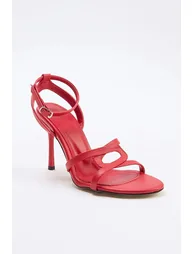Red Women's Classic Heeled Slippers - 2