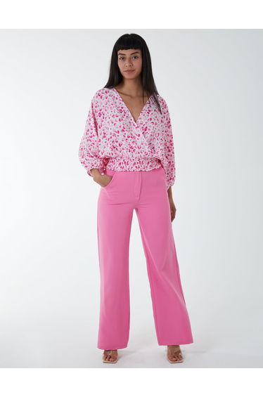Leopard Print Elasticated Sleeve Wrap Front Elastic Hem Top product thumbnail 3