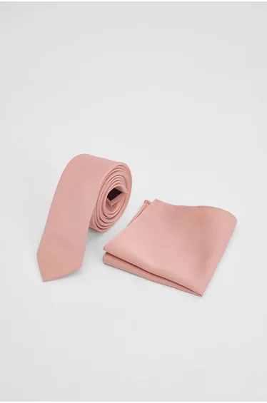 Peach Tie and Pocket Square