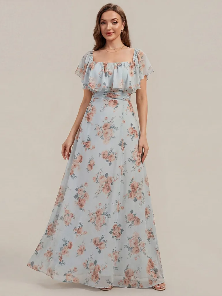 ever ÉMILE|Plus Size Off the Shoulder Formal Bridesmaid Dress with Thigh Split - 4