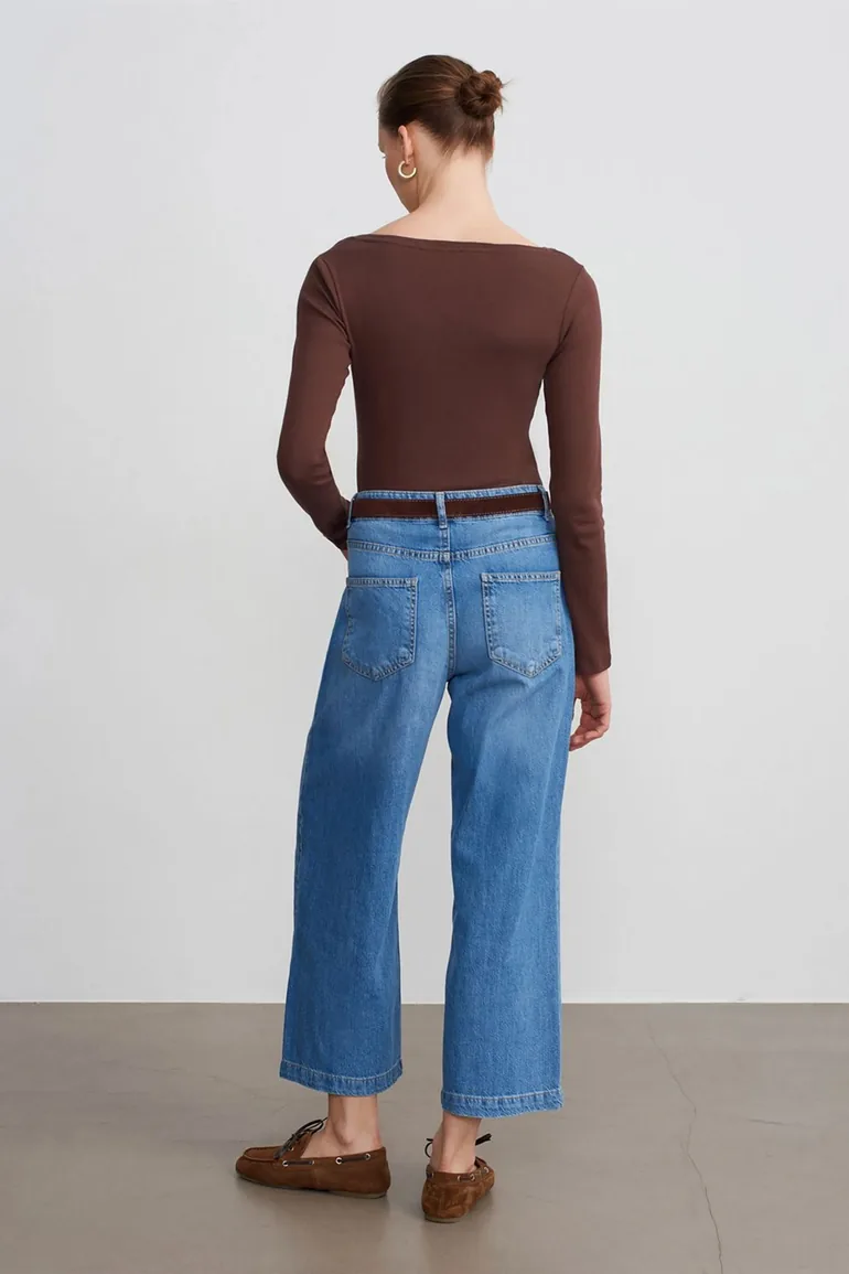Dilvin High-Waist Wide-Leg Jeans - 1