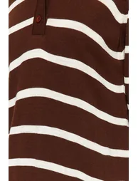 Brown Column Maxi Slip Dress with Long Sleeve - 3