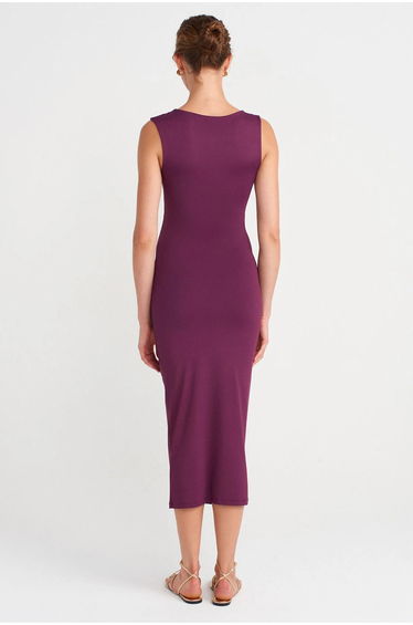 Dilvin Sleeveless Bodycon Midi Dress With Accessory Detail product thumbnail 2