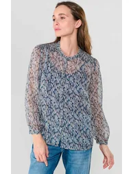 Floral Print Draping Shirt