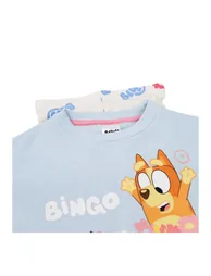 Bluey Girls Bingo Character Sweatshirt & Jogging Bottoms Set - Cream/Blue - 2