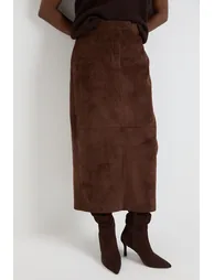 Faux Suede Pencil Skirt - 1