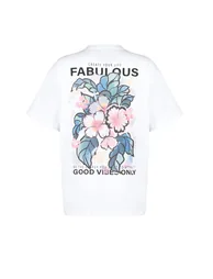 Ecru 100% Cotton Back and Front Printed Oversize/Wide-Fit Knitted T-Shirt - 7