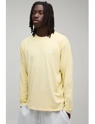 Regular Man Sport Embroidered Washed Long Sleeve T-Shirt - buttermilk